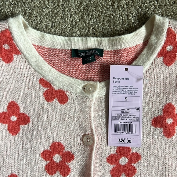 NWT Wild Fable Retro flower button up cardigan. small - Picture 3 of 3